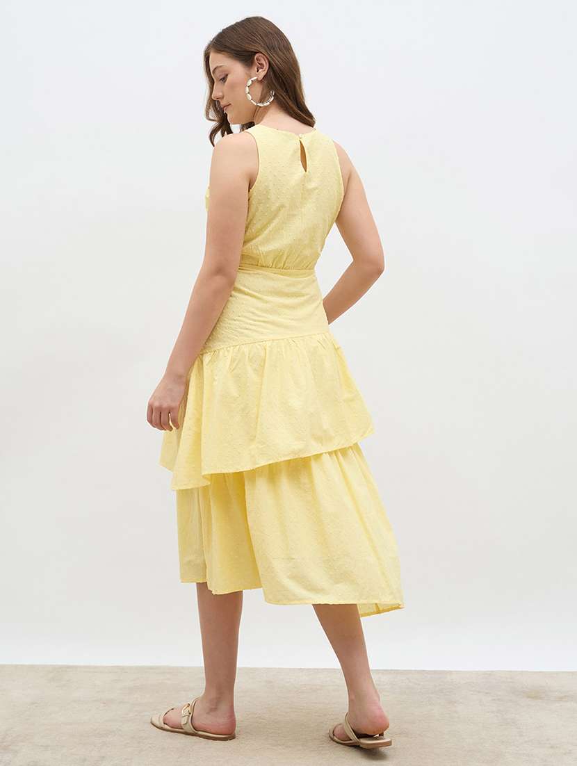 women solid sleeveless layered dress - 22219910 -  Standard Image - 4