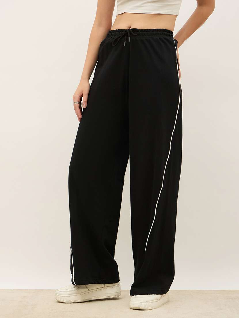 women solid high rise relaxed fit track pant - 22219921 -  Standard Image - 1