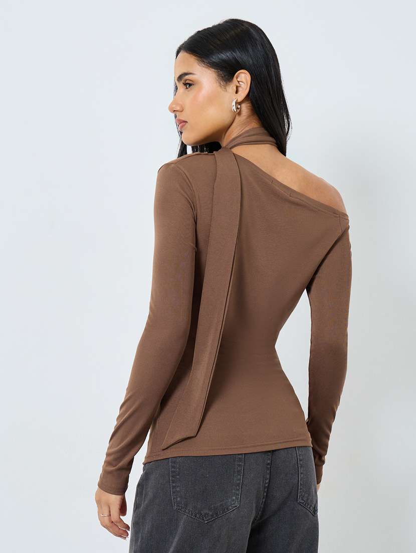 women soldi asymmetric neck long sleeve top - 22219953 -  Standard Image - 1