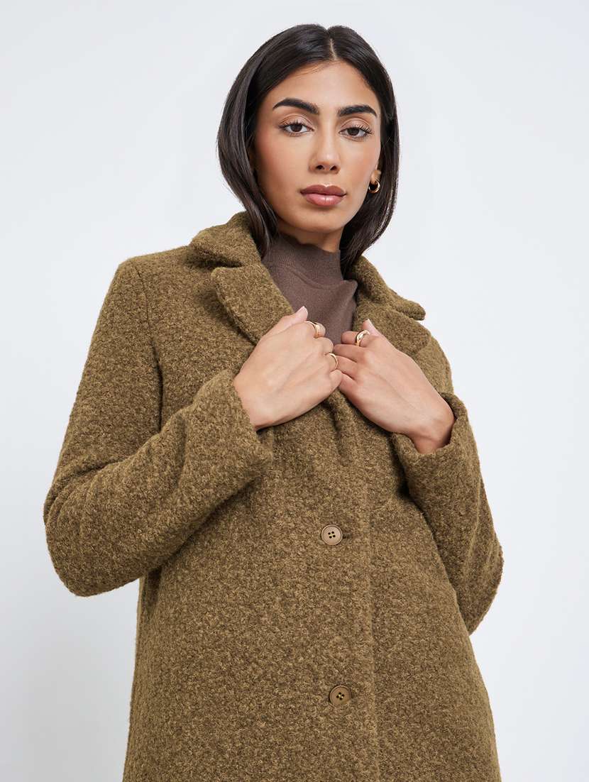 women solid long sleeve trench coat - 22219967 -  Standard Image - 4