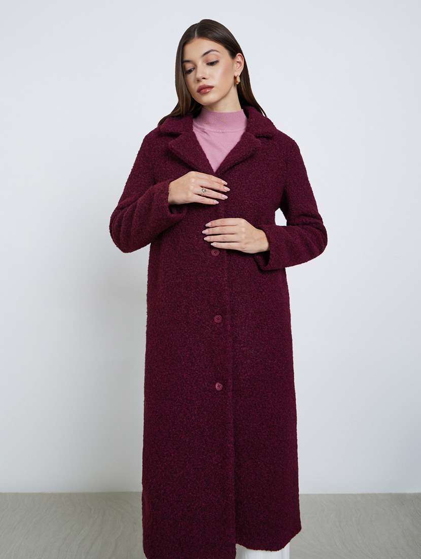 women solid long sleeve trench coat - 22219968 -  Standard Image - 1