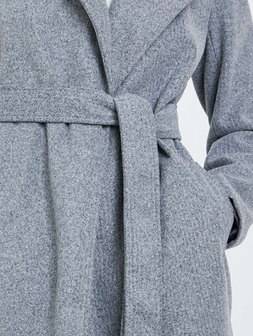 women solid long sleeve trench coat - 22219977 -  Standard Image - 4