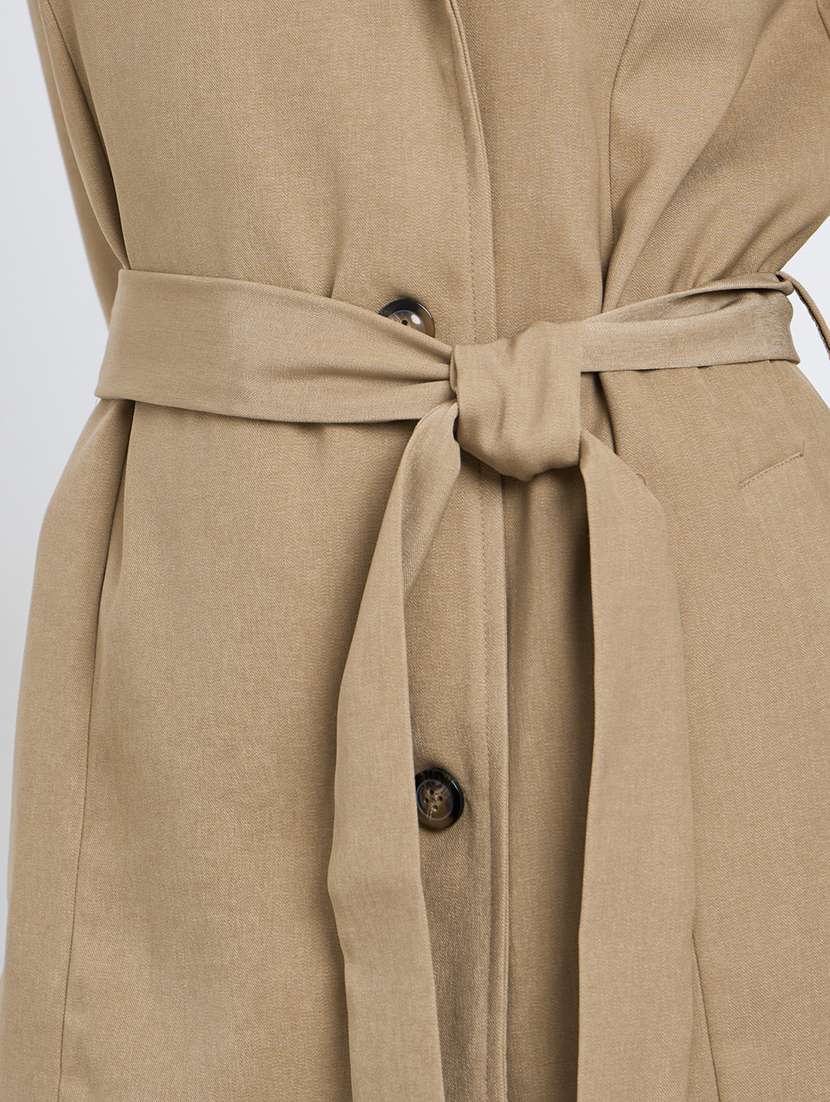 women solid lapel neck long sleeve regular jacket - 22219980 -  Standard Image - 4