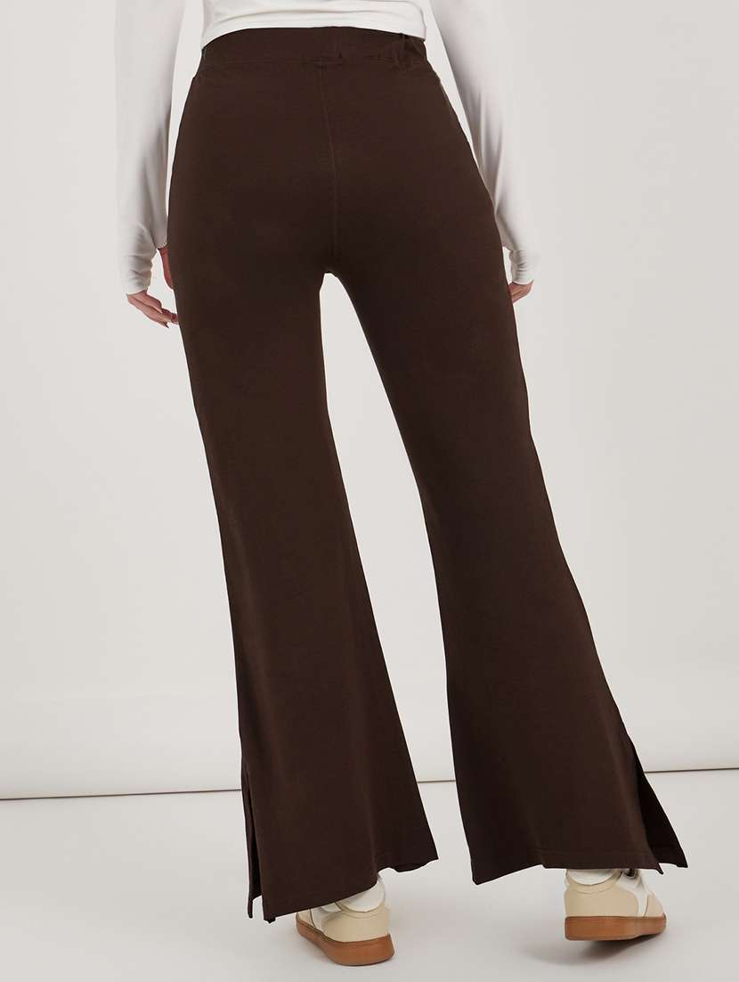 women solid high rise bootcut trouser - 22220011 -  Standard Image - 1