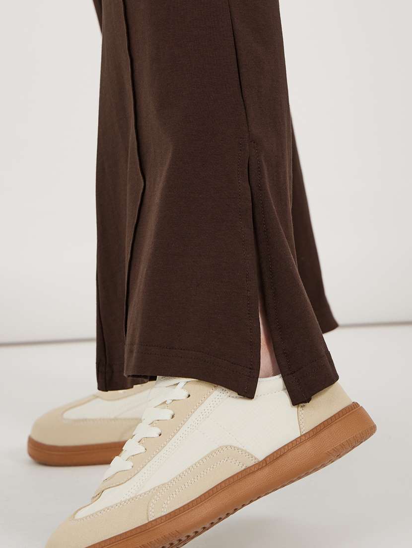 women solid high rise bootcut trouser - 22220011 -  Standard Image - 4