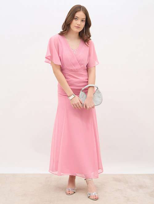 women sequined detailed batwing sleeve a-line dress - 22220033 -  Standard Image - 0