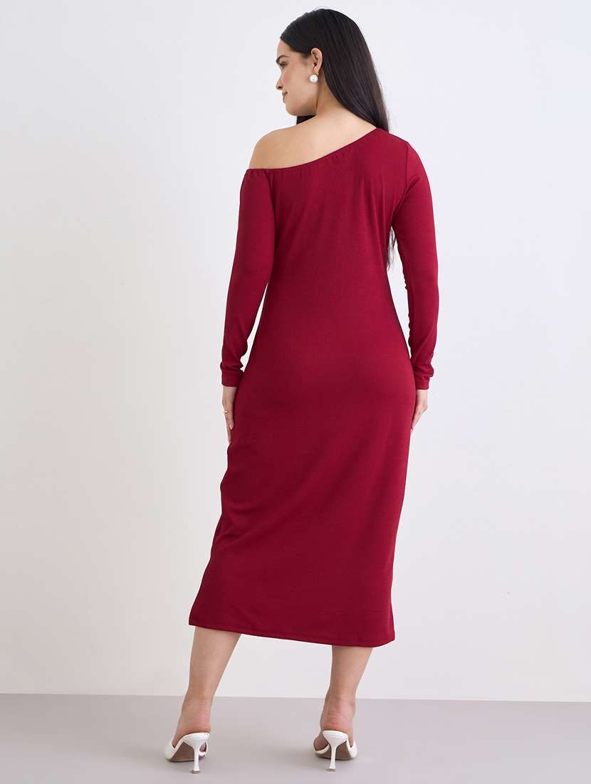 women solid long sleeve sheath dress - 22220044 -  Standard Image - 1
