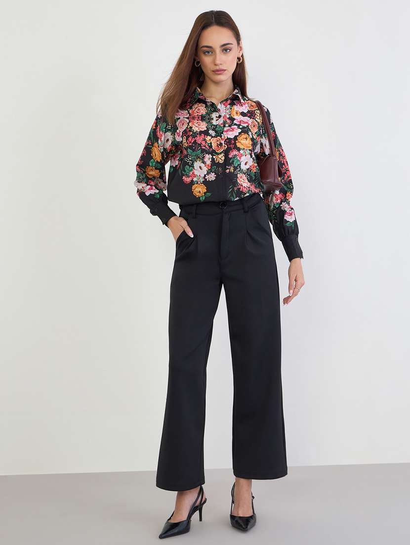 women floral print collared long sleeve shirt - 22220059 -  Standard Image - 4