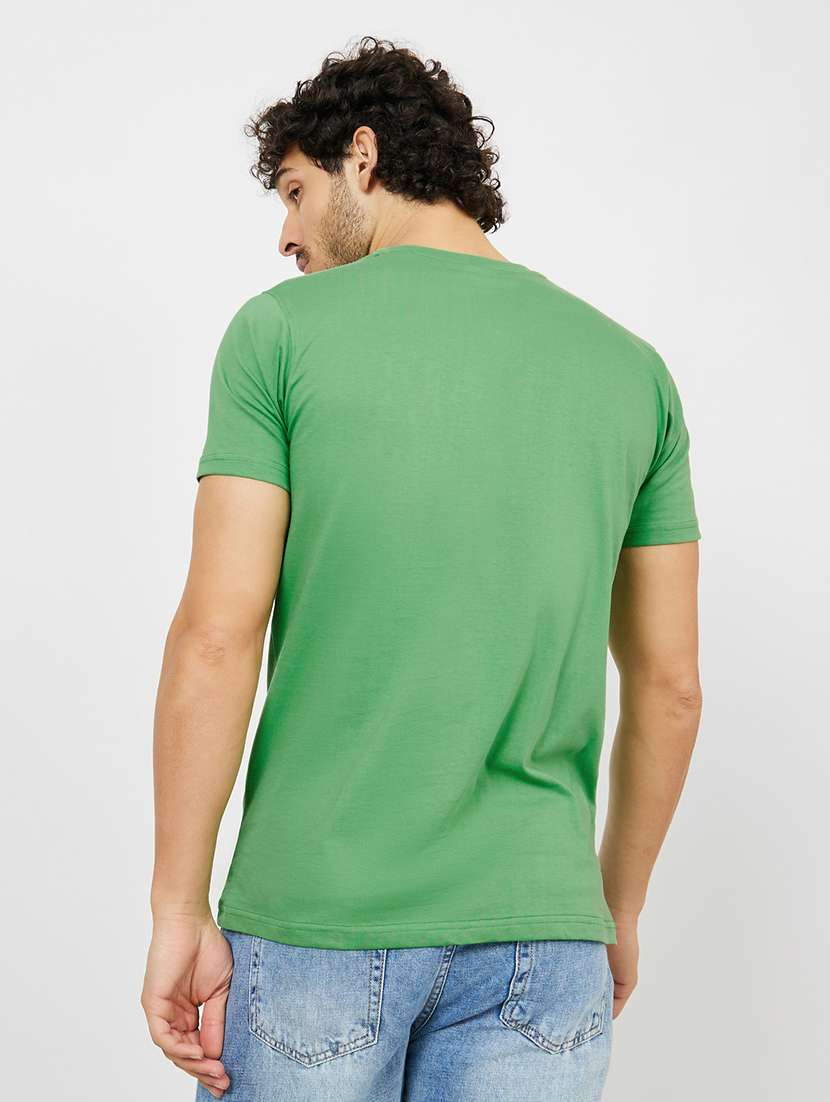 men chest print short sleeve regular fit t-shirt - 22220068 -  Standard Image - 1