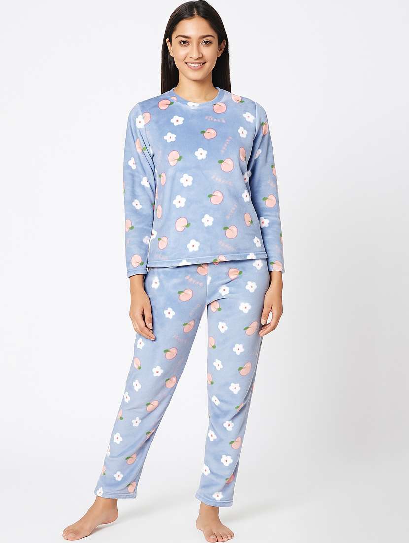 women printed nightwear pyjama set - 22220079 -  Standard Image - 1