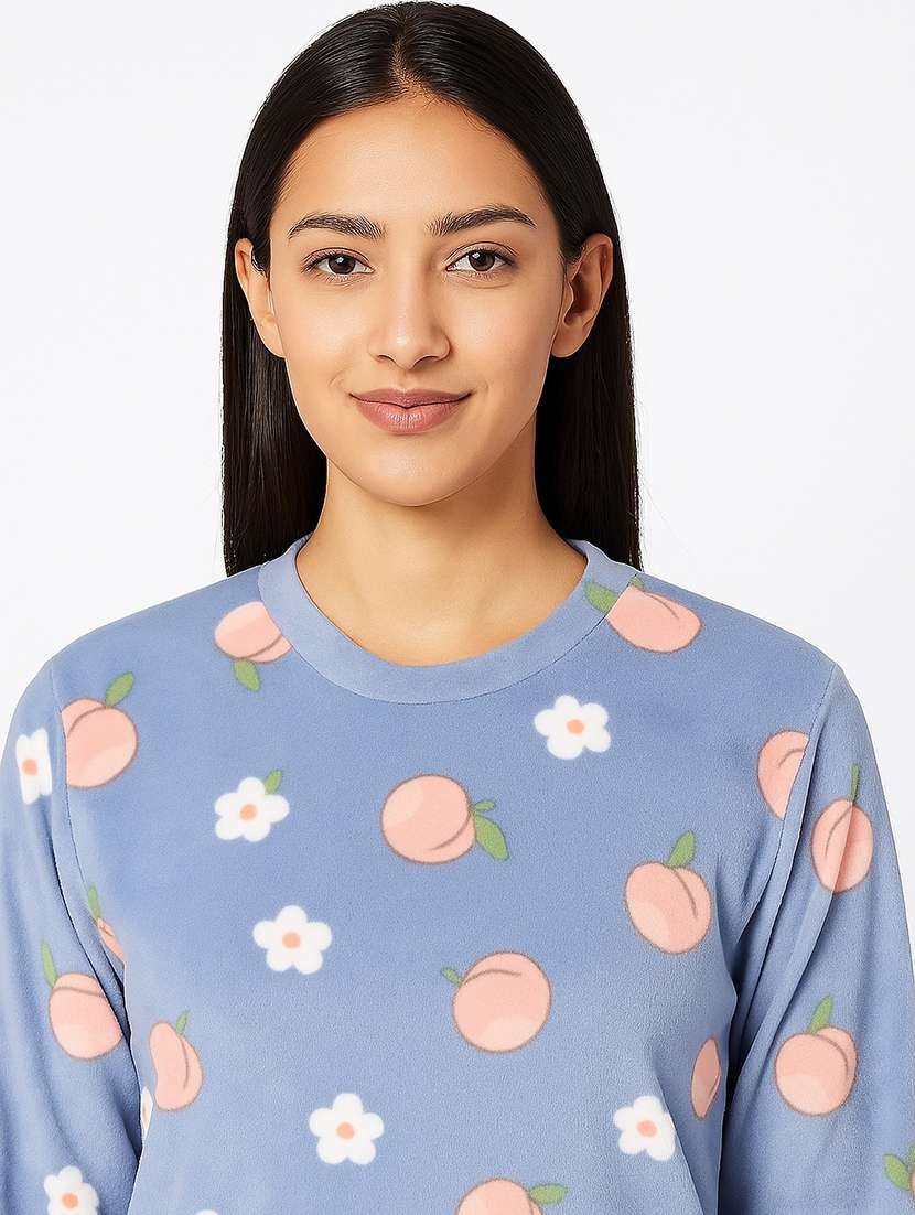 women printed nightwear pyjama set - 22220079 -  Standard Image - 4