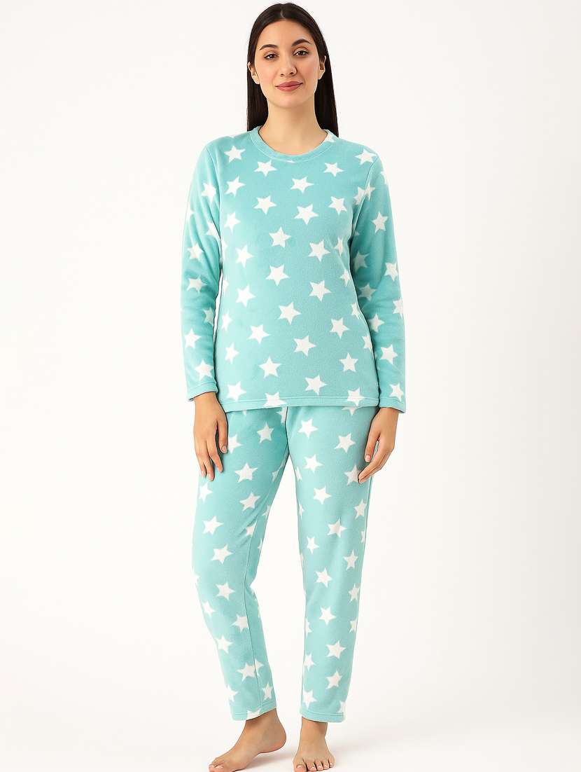 women printed nightwear pyjama set - 22220080 -  Standard Image - 1
