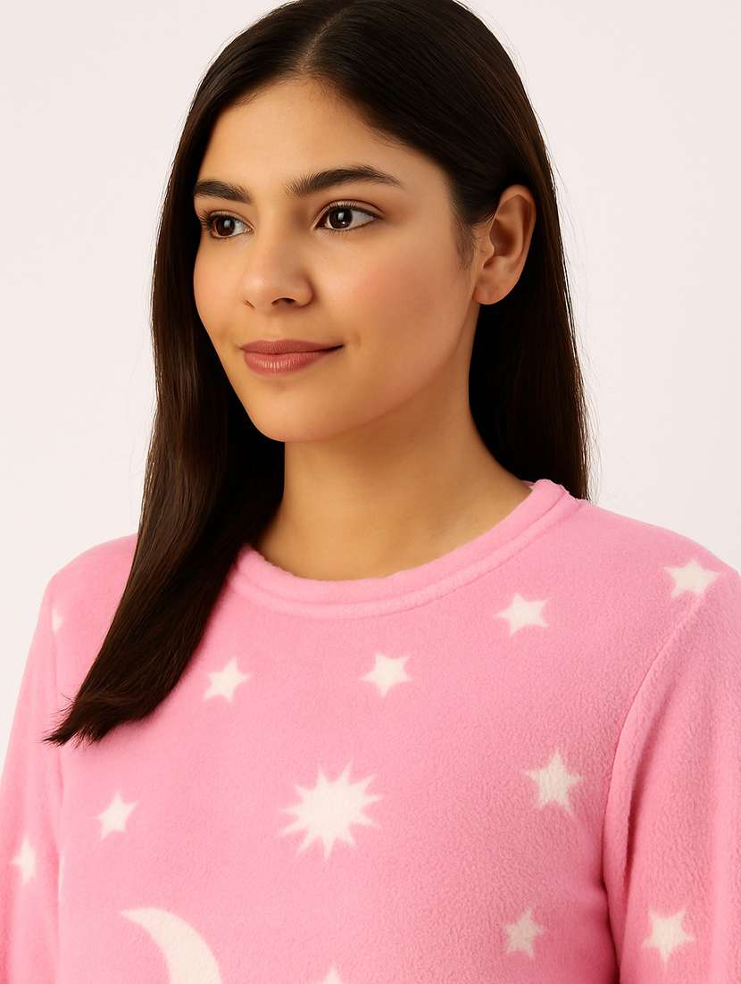 women printed nightwear pyjama set - 22220081 -  Standard Image - 4