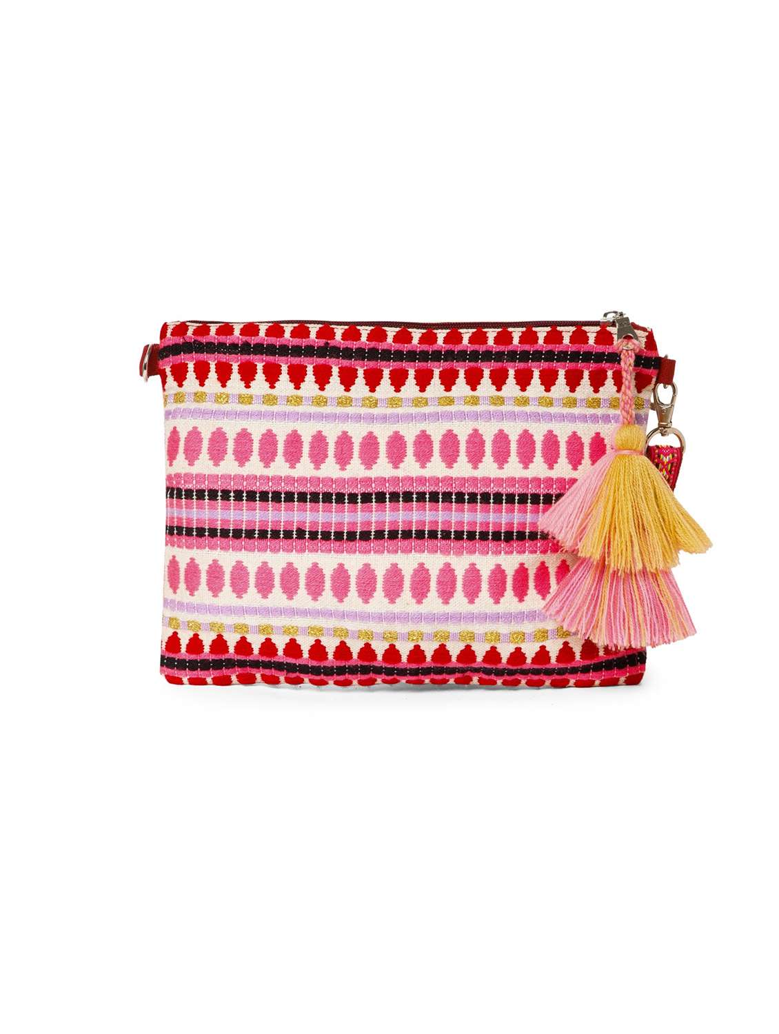 women embroidered sling bag with tassels - 22220091 -  Standard Image - 1