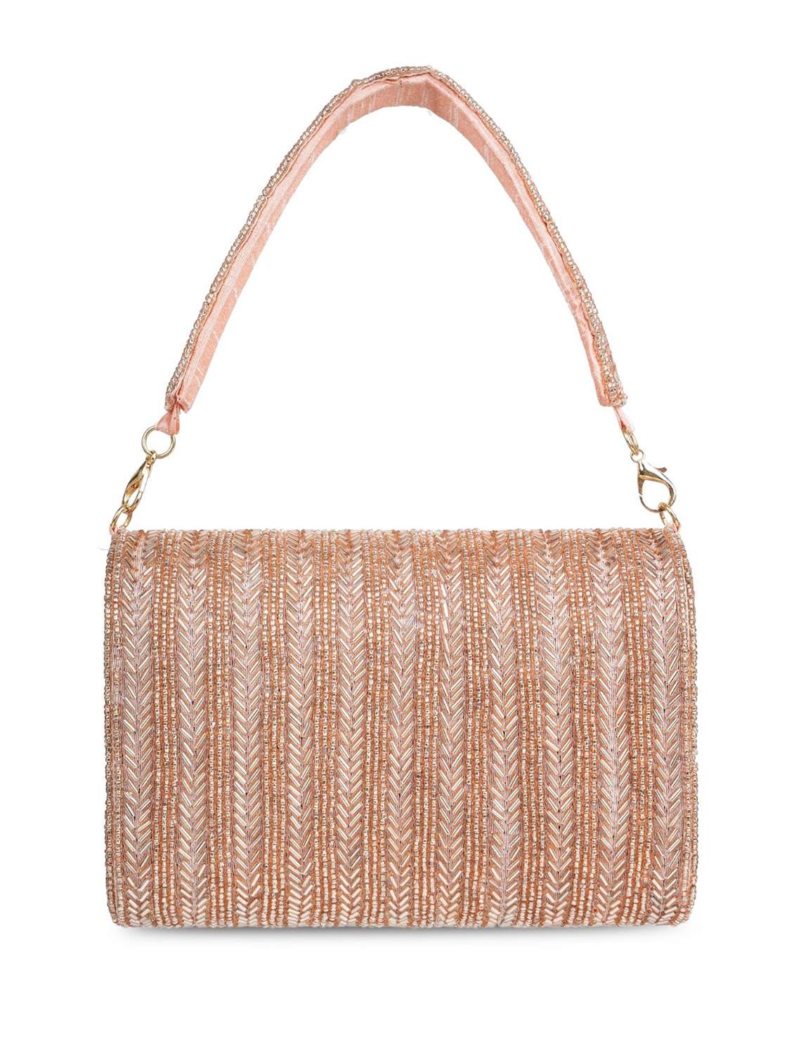 embellished pink clutch with detachable strap - 22220131 -  Standard Image - 1