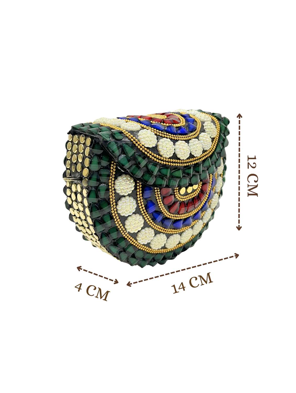 embellished green metal clutch - 22220150 -  Standard Image - 4