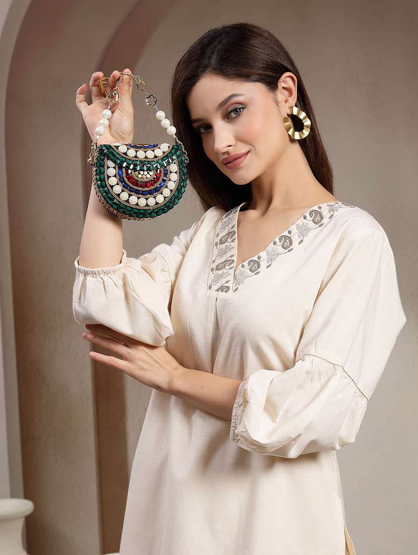 embellished green metal clutch - 22220150 -  Standard Image - 6