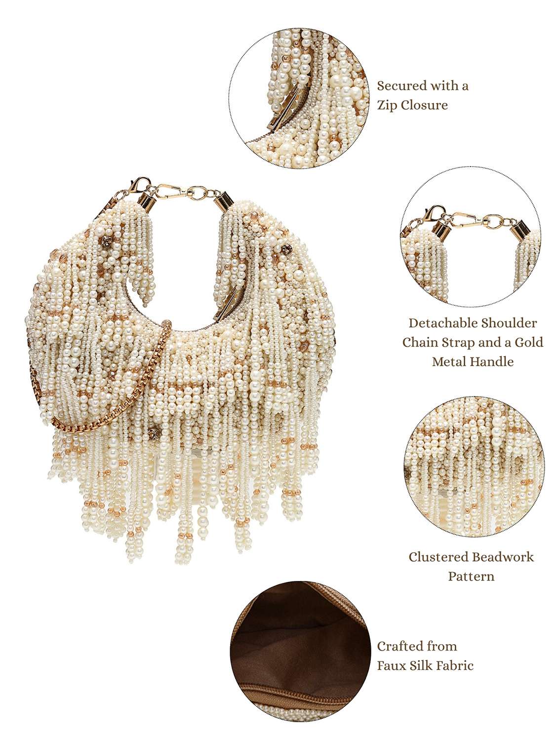 women off white embellished clutch  - 22220156 -  Standard Image - 4