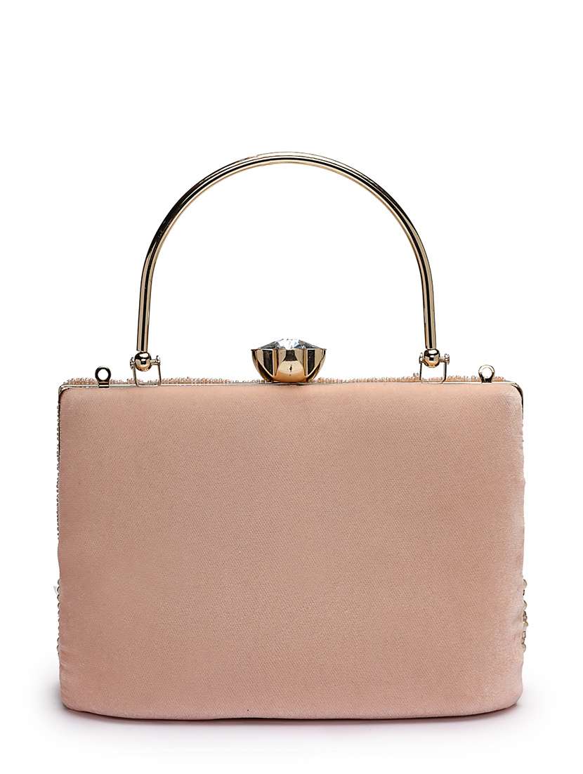  embroidered velvet clutch with pearl fringe - 22220157 -  Standard Image - 1