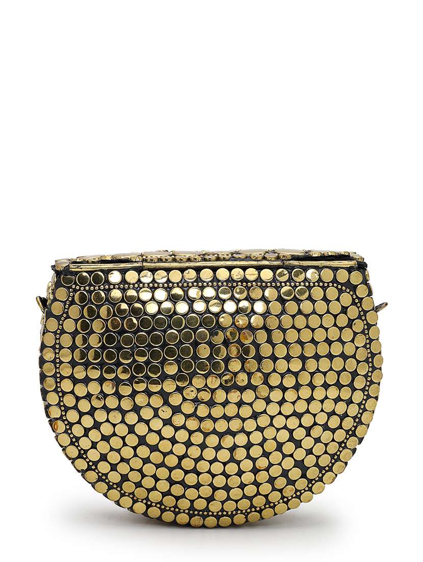 gold embellished metal party clutch - 22220166 -  Standard Image - 1