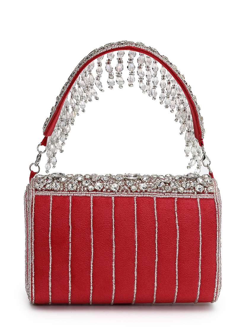  pink embellished party clutch with handle - 22220170 -  Standard Image - 1
