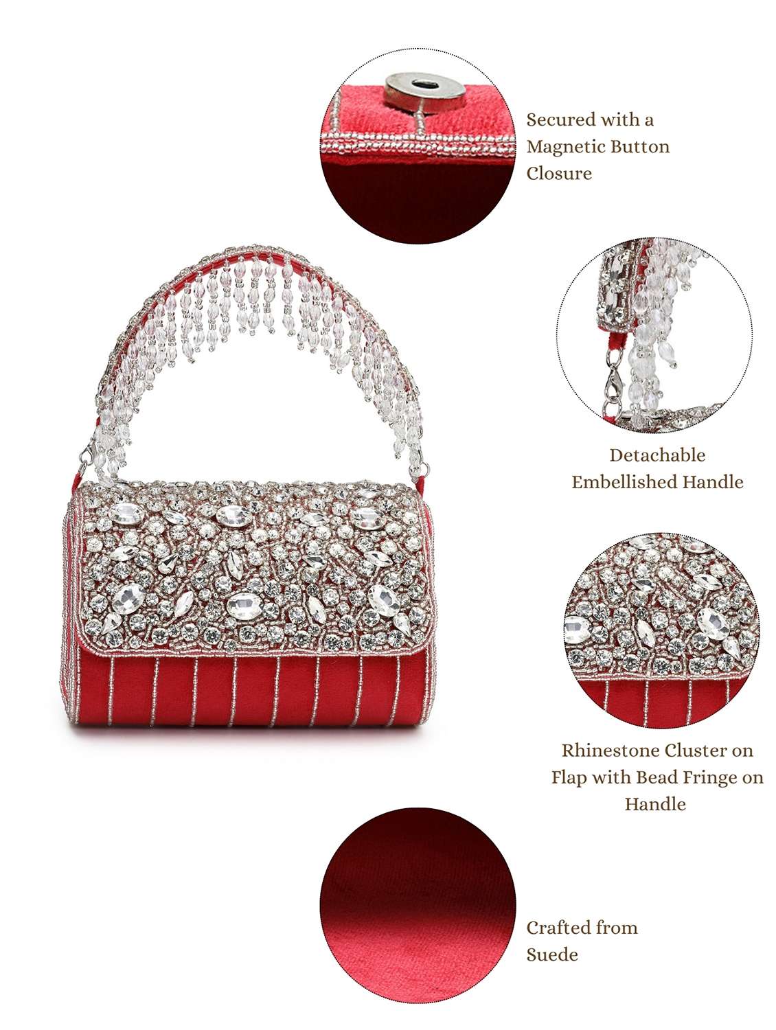  pink embellished party clutch with handle - 22220170 -  Standard Image - 4