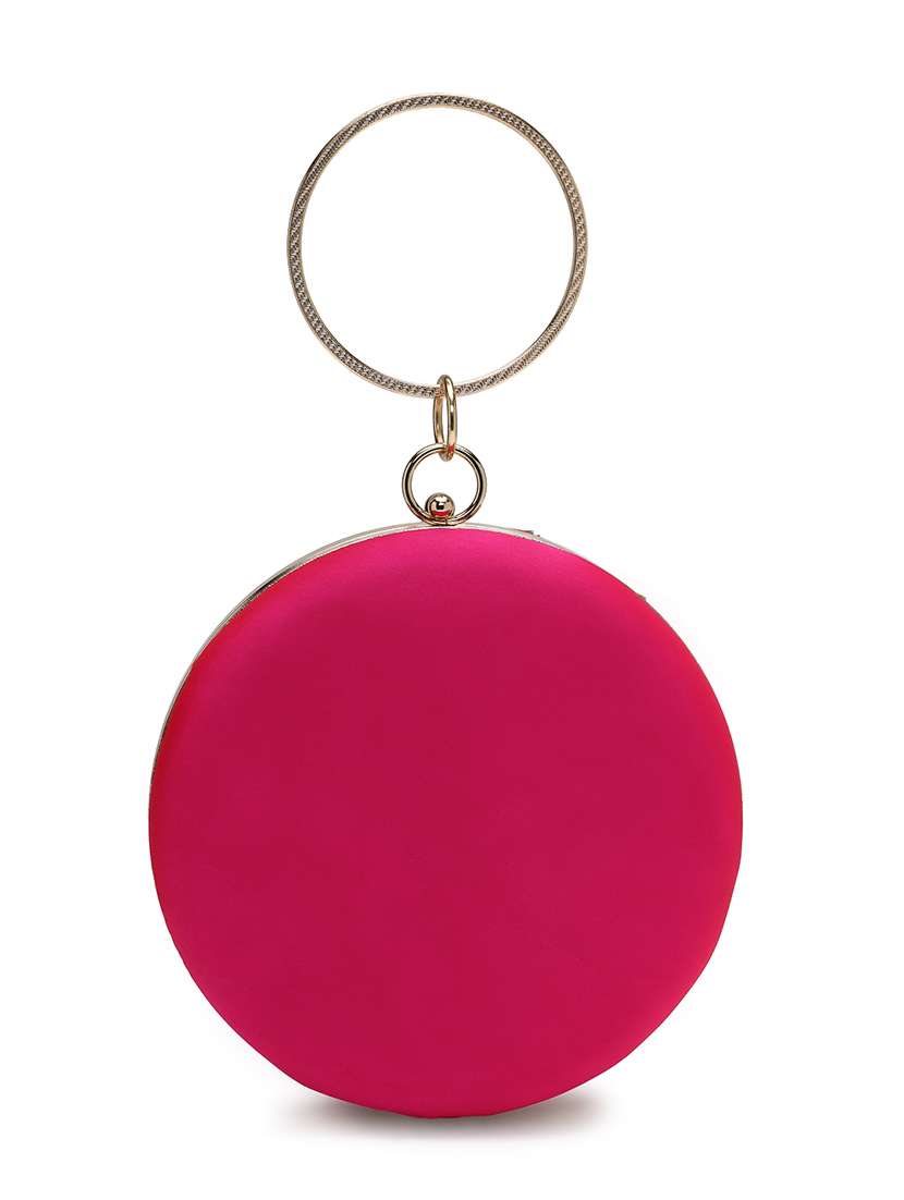 pink embellished faux silk party clutch - 22220173 -  Standard Image - 1