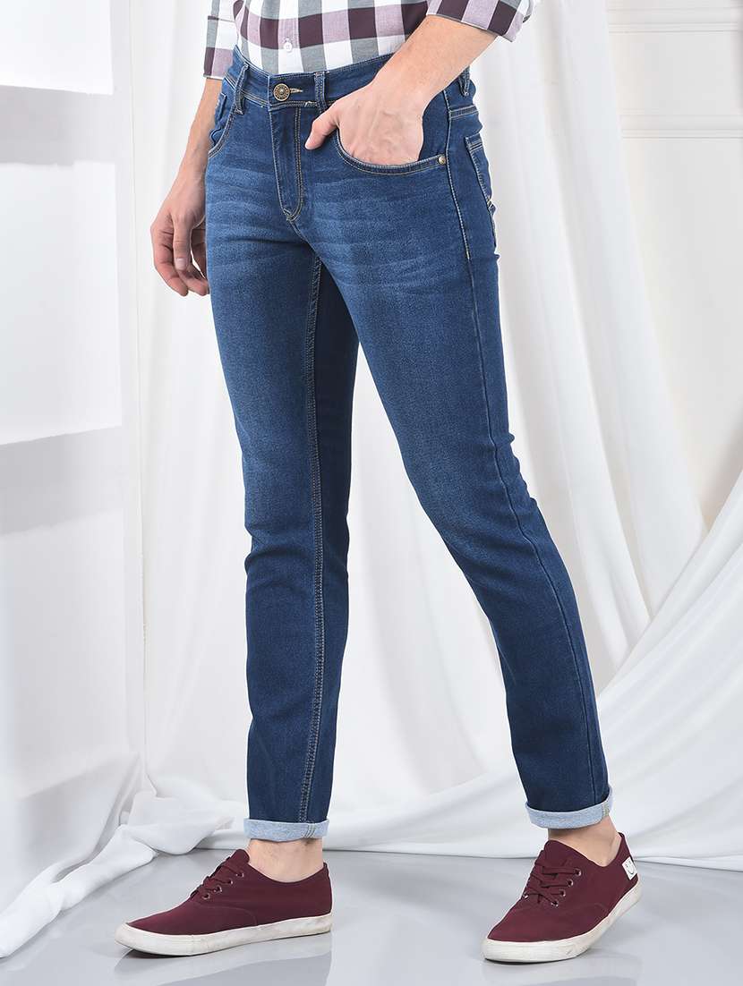 men washed mid rise full length jeans - 22220205 -  Standard Image - 1