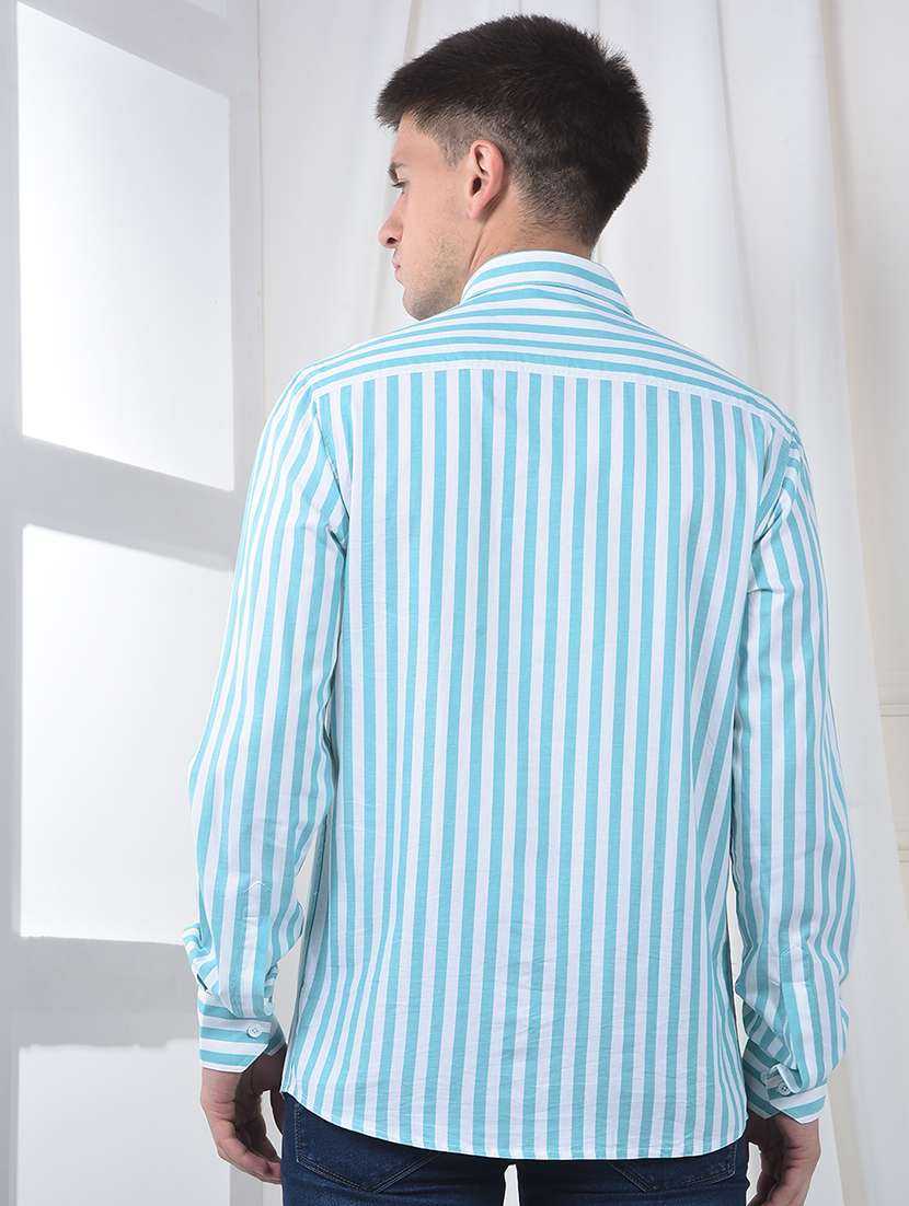 men striped long sleeve regualr fit casual shirt - 22220207 -  Standard Image - 4