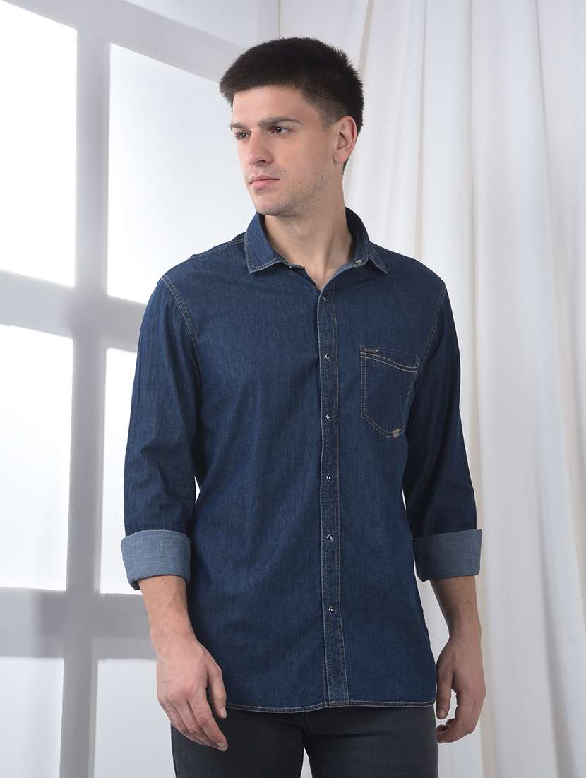 men solid long sleeve regualr fit casual shirt - 22220216 -  Standard Image - 1