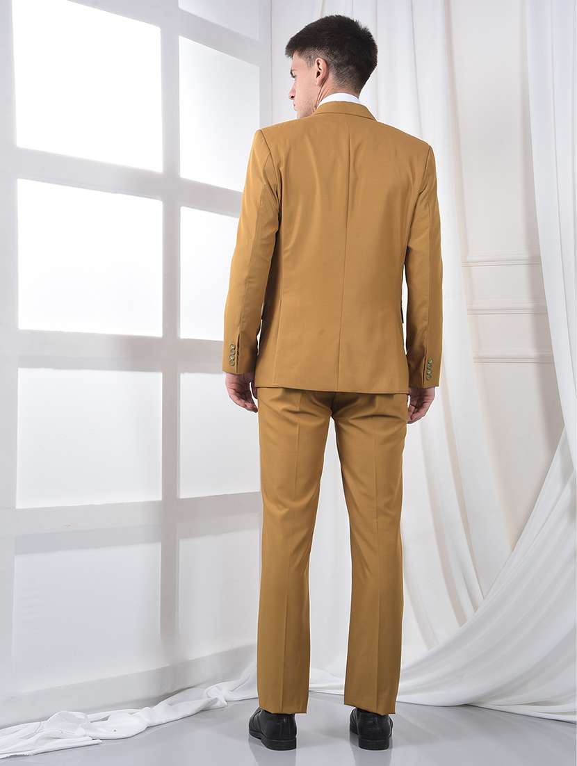 men solid lapel collar 2-piece suits set - 22220232 -  Standard Image - 4