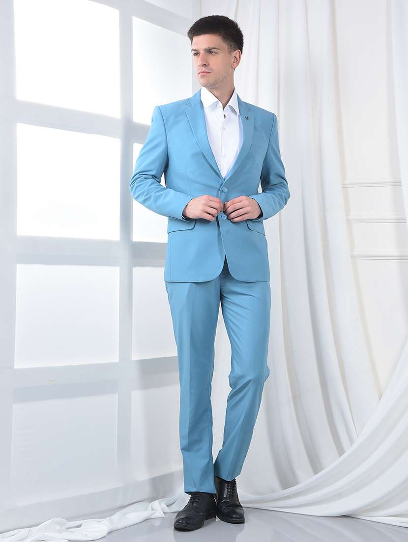 men solid lapel collar 2-piece suits set - 22220234 -  Standard Image - 4