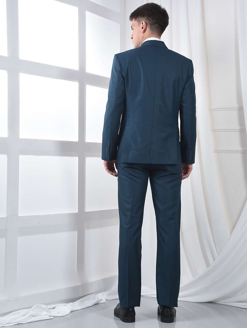 men solid lapel collar 2-piece suits set - 22220235 -  Standard Image - 4