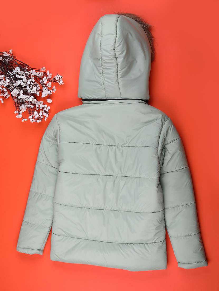 kids solid long sleeve hooded quilted jacket - 22220265 -  Standard Image - 1
