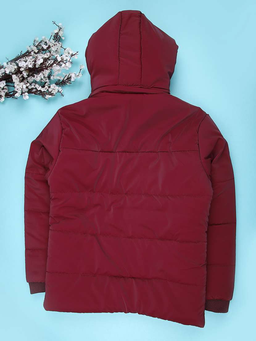kids solid long sleeve hooded quilted jacket - 22220267 -  Standard Image - 1