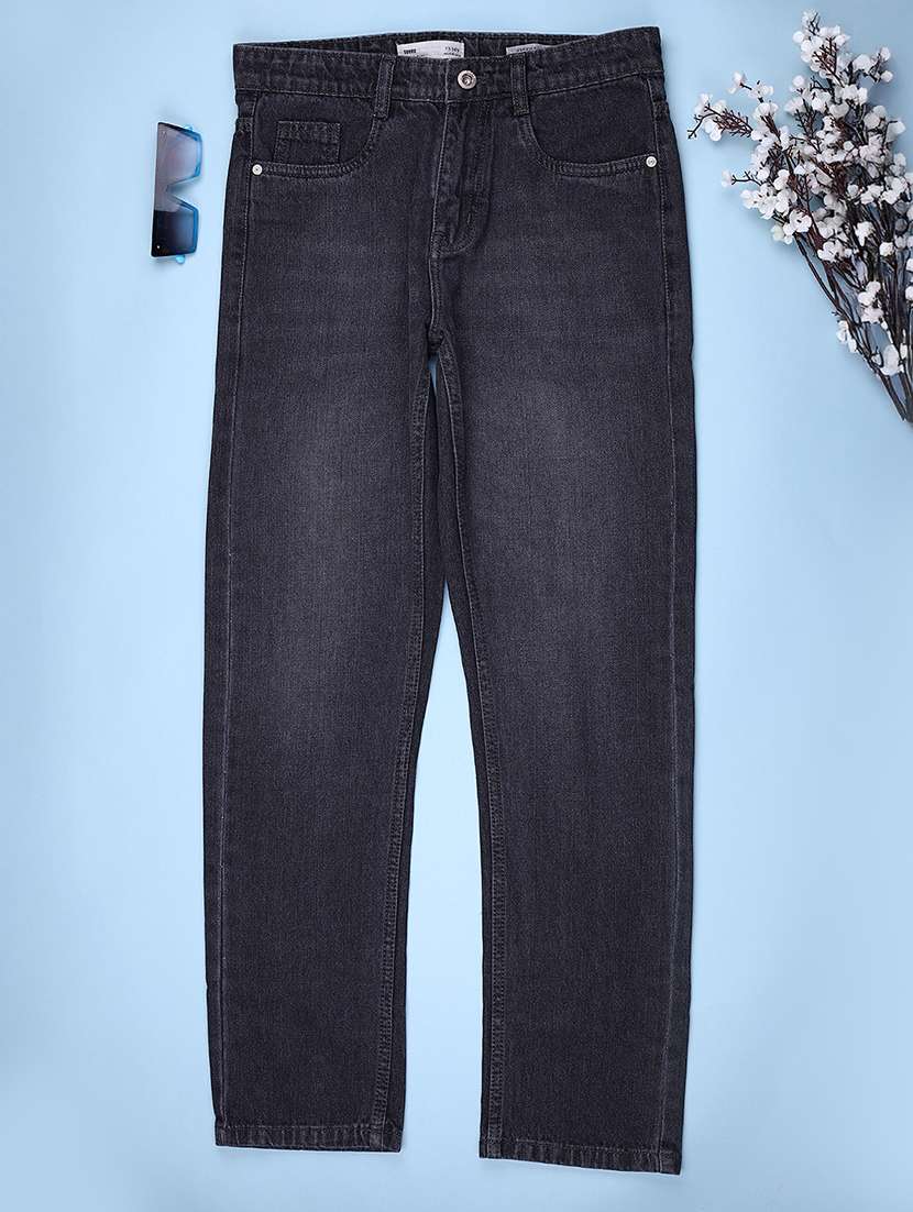 boys solid mid rise slim fit jean - 22220385 -  Standard Image - 1