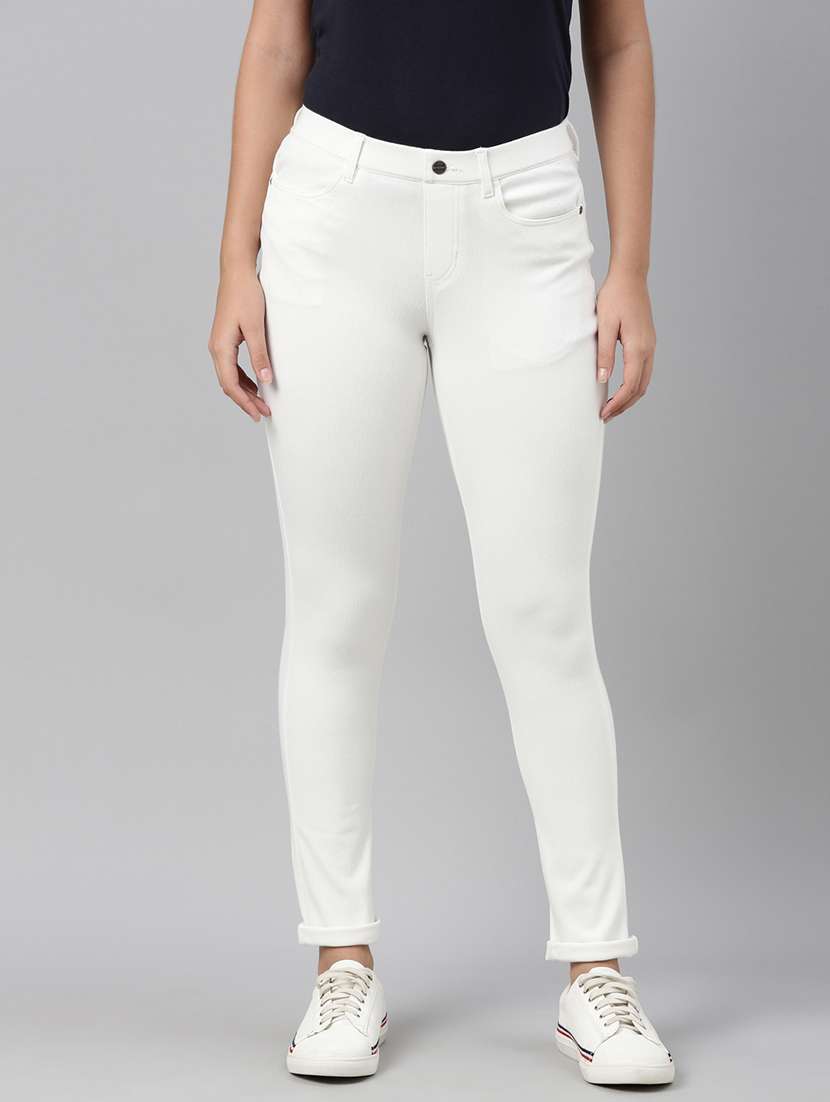 women plain high rise skinny fit jeans - 22222904 -  Standard Image - 1