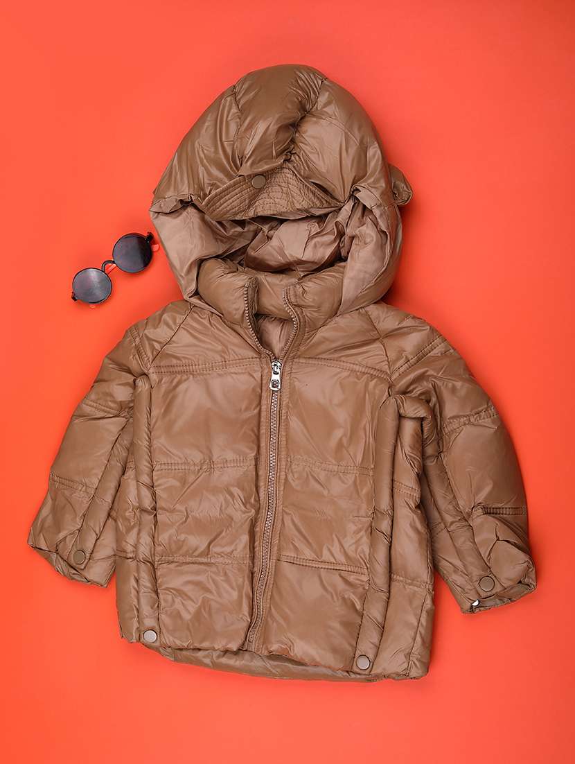 girls solid hooded jacket