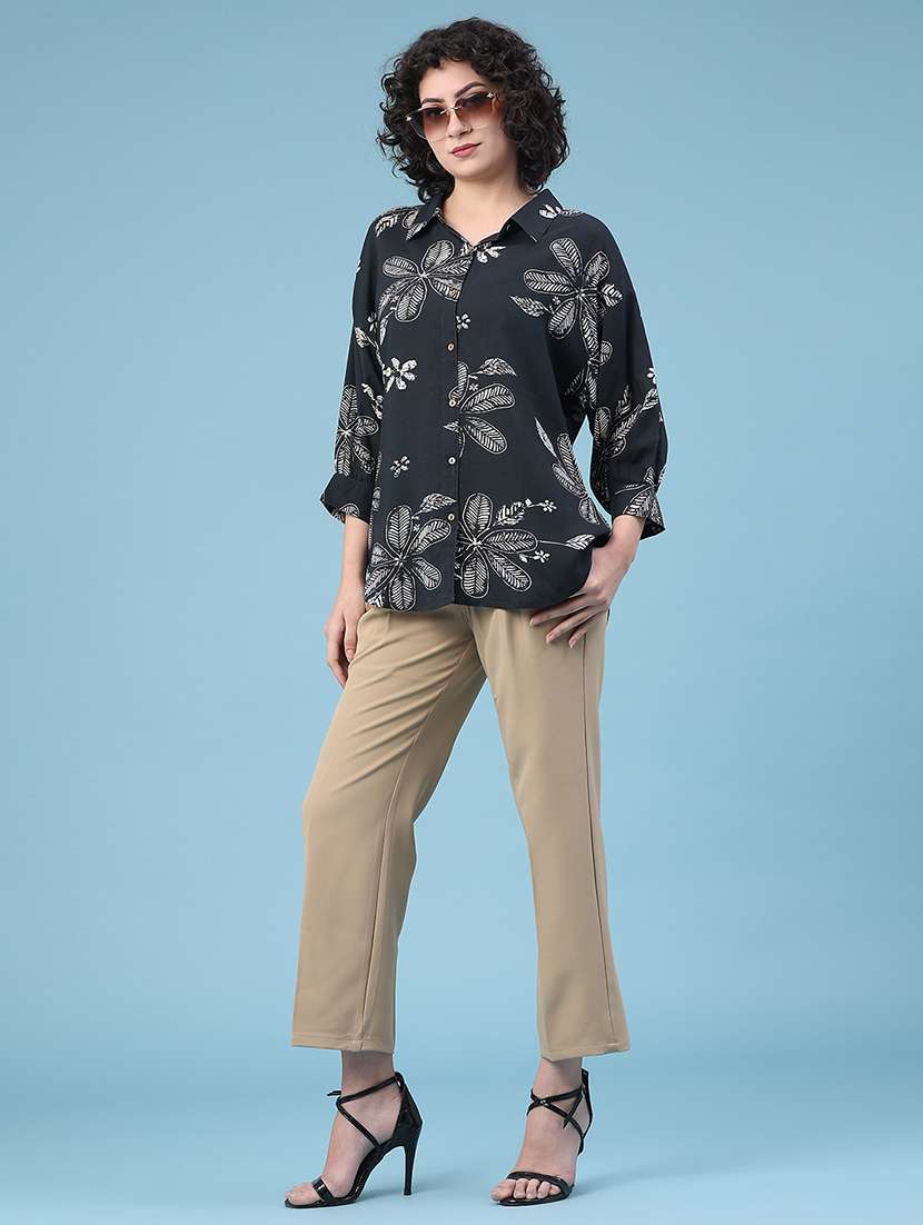 women floral print collared shirt - 22222954 -  Standard Image - 4