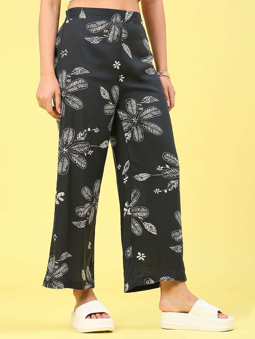 women floral printed ankle length palazzo - 22222955 -  Standard Image - 1