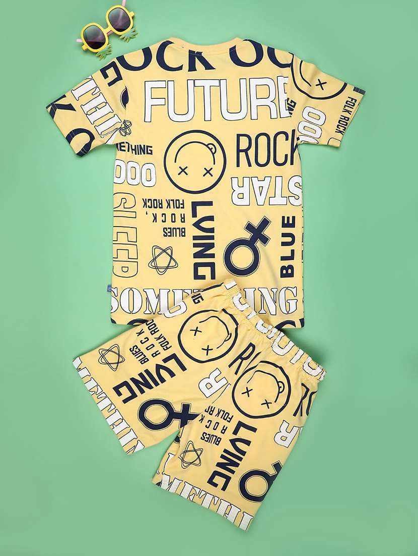 boy yellow cotton blend suit sets co-ords set - 22222965 -  Standard Image - 1