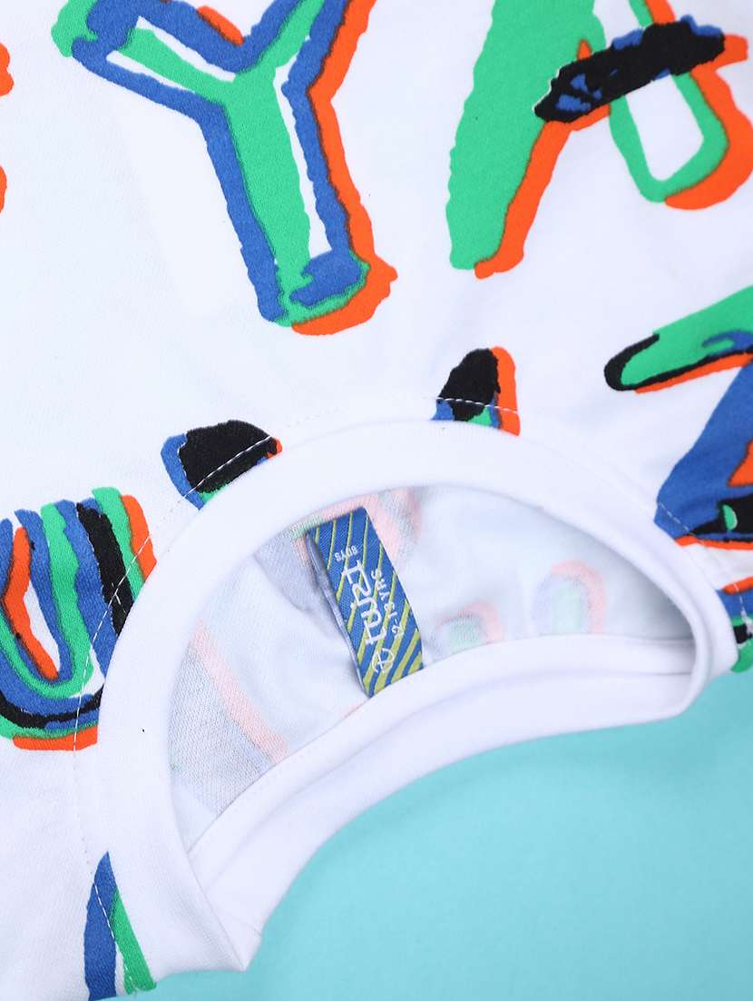 boy white cotton blend combo co-ords set - 22222967 -  Standard Image - 4