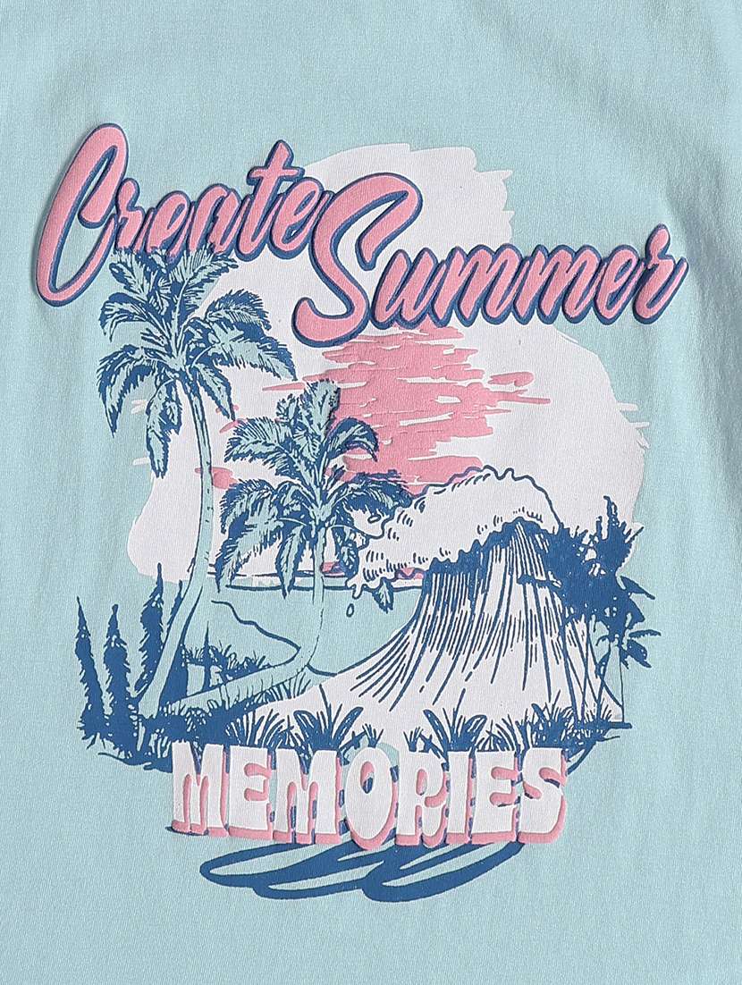 girls light blue cotton tee - 22222980 -  Standard Image - 4