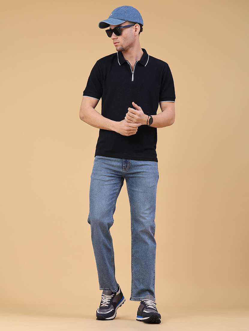 men textured short sleeve slim fit polo t-shirt - 22222985 -  Standard Image - 4