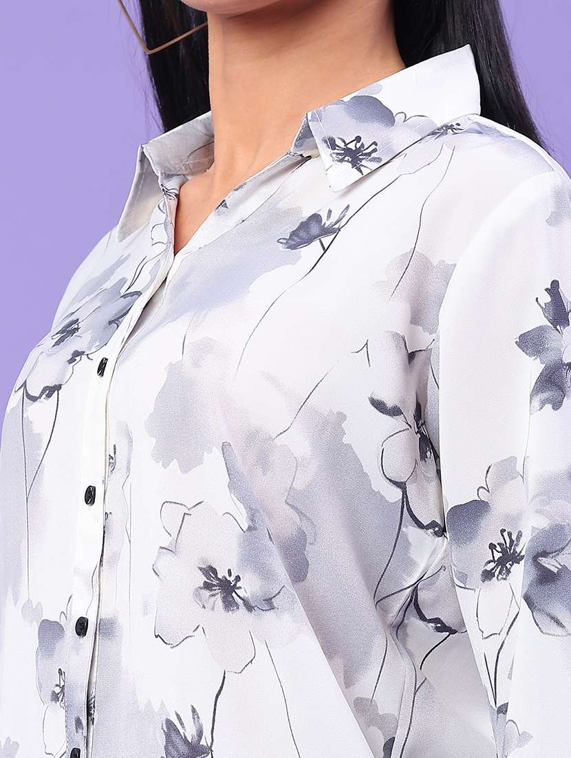 women floral print collared neck top  - 22222993 -  Standard Image - 4
