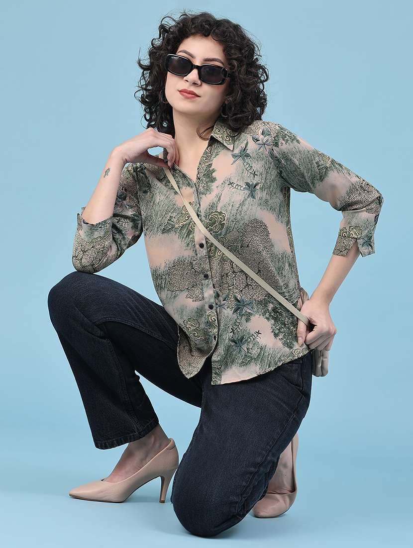 printed polyester shirt collar casual wear - 22222995 -  Standard Image - 4