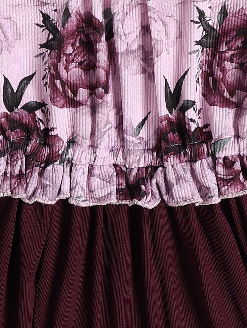 maroon cotton fit & flare dress - 22223049 -  Standard Image - 4