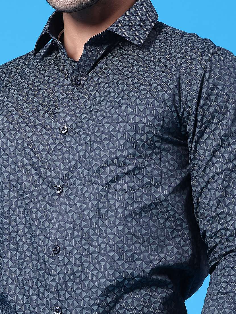 blue cotton formal shirt - 22223088 -  Standard Image - 1