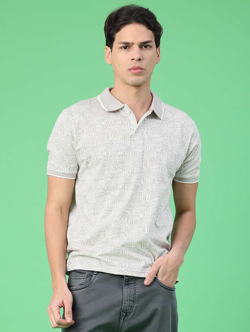 men printed short sleeve regular fit polo t-shirt - 22223101 -  Standard Image - 1
