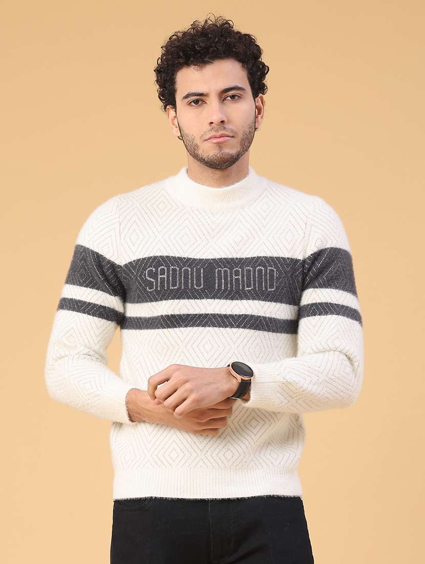 men self design long sleeve regular fit pullover  - 22223105 -  Standard Image - 1